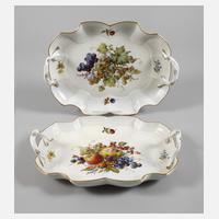 Meissen Paar Henkelschalen "Reiche Fruchtmalerei"111