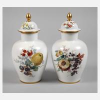 Meissen Paar Urnenvasen "Reiche Fruchtmalerei"111