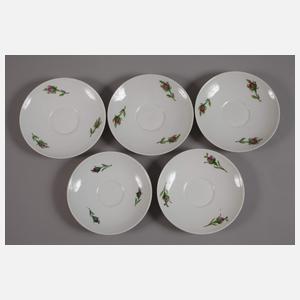 Meissen Kaffeeservice "Schwanenhals/Rote Rose"