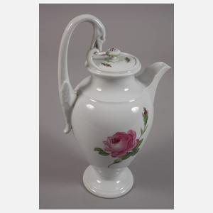 Meissen Kaffeeservice "Schwanenhals/Rote Rose"