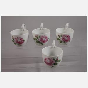 Meissen Kaffeeservice "Schwanenhals/Rote Rose"