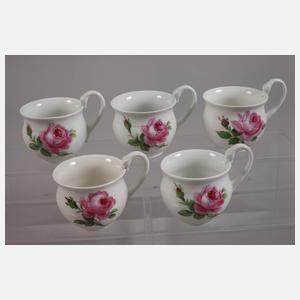 Meissen Kaffeeservice "Schwanenhals/Rote Rose"