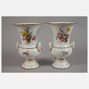 Meissen Paar Kratervasen "Blumenbukett"