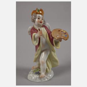 Meissen Paar kleine Amoretten mit Konsolen