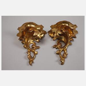 Meissen Paar kleine Amoretten mit Konsolen