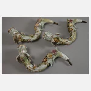 Meissen dreiarmiger "Wandleuchter mit Amorette"