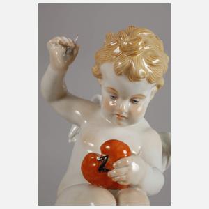 Meissen "Amor, ein verwundetes Herz flickend"