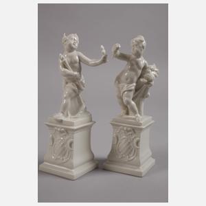 Nymphenburg sechs Putten mit "Bayerischem Wappen"