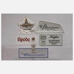 Konvolut Werbeaufsteller Porzellanmanufakturen