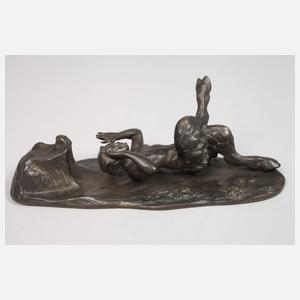 Bergmann, Wiener Bronze liegender Faun
