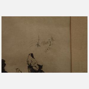 Adolph von Menzel, "Figuren im Sturm"