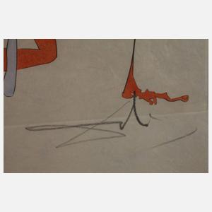 Salvador Dali, "Figure rouge avec portrait de..."