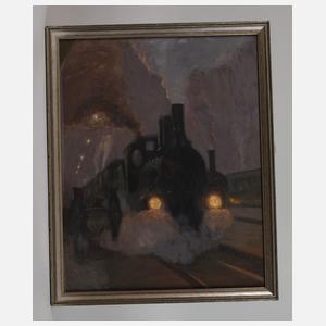 In Bahnhof einfahrende Dampflok