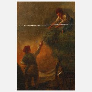 Rastende Bauern vorm Stadttor