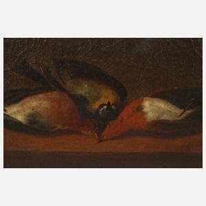 Stillleben mit erlegten Singvögeln, klassizistisch