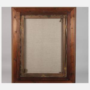 L. Blanco, Blumenstillleben mit Stieglitzen