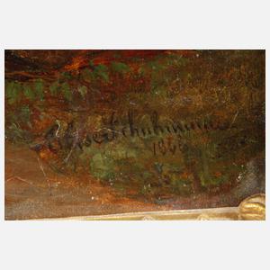 Schuhmann, Mutter und Kind Schafe treibend