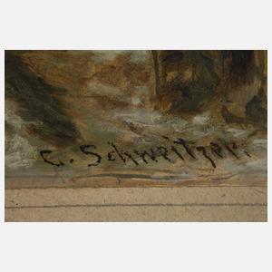 Cajetan Schweitzer, Verschneite Stadtansicht