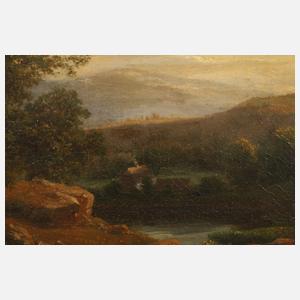 August Weber, Romantische Abendlandschaft