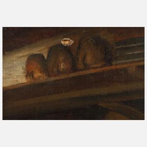 Bäuerliches Kücheninterieur mit Magd