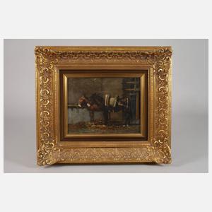 Zwei Esel vor der Scheune