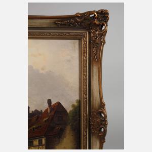 Niederländische Altstadtansicht mit Stadthafen