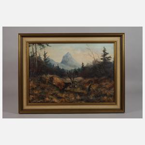 Paul Wilhelm Dahms, Hirsch im Herbstwald