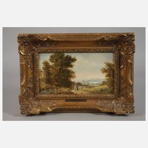 Willi Kant, Seenlandschaft mit Figuren