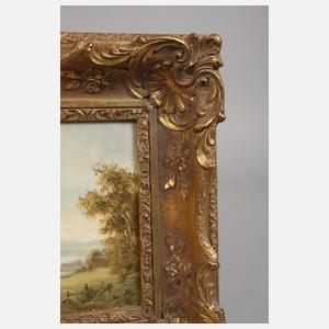 Willi Kant, Seenlandschaft mit Figuren