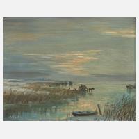 Walther Klemm, "Schilfernte auf dem Eise"111