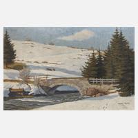 Hermann Lenz, Brücke in Winterlandschaft111
