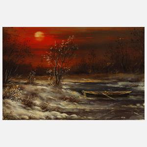 Winterabend am Fluss