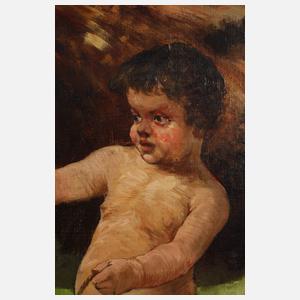 Jugendstilmeister, Putto und Pan eine Kuh ziehend