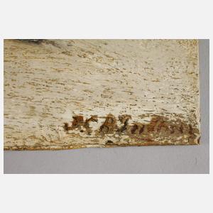 Paar Gemälde mit Fuhrwerken und Pferden