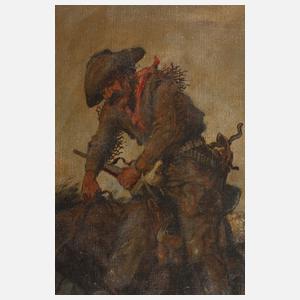 Cowboy von Indianern verfolgt