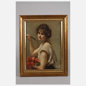 "Mädchen mit Blumenkorb"