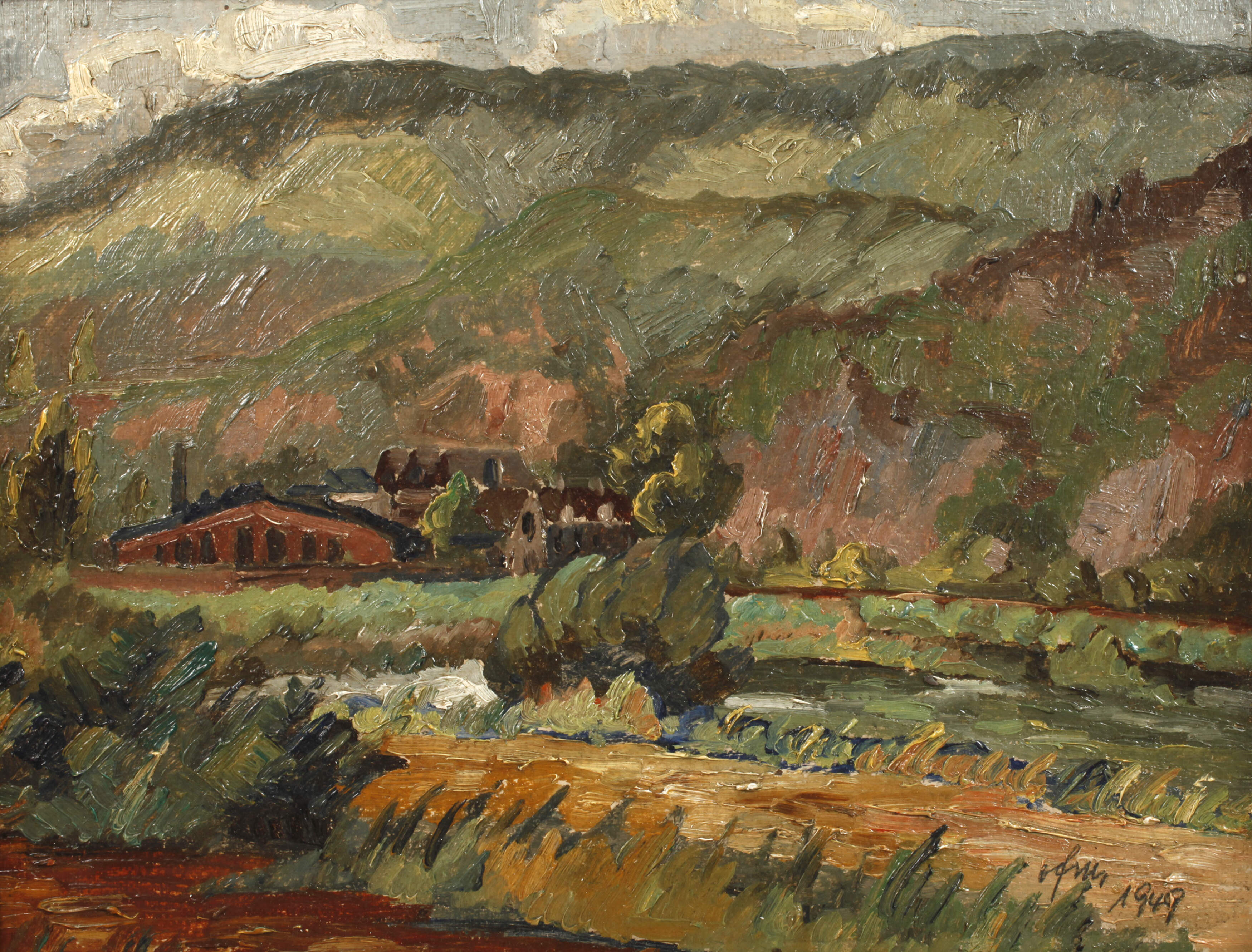 Sommerlandschaft mit Fabrik