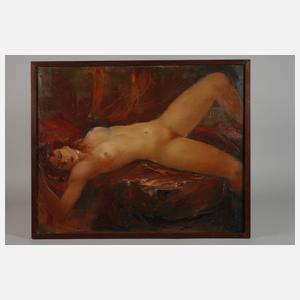 Expressiver liegender Damenakt