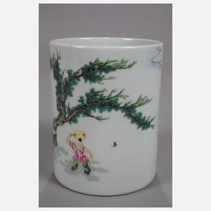 Bitong Famille Rose "Gelehrter unterm Kiefernbaum"