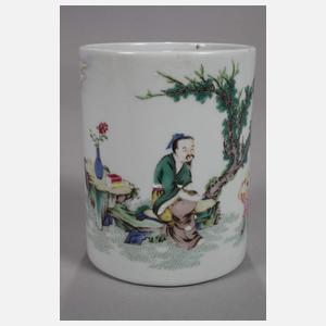 Bitong Famille Rose "Gelehrter unterm Kiefernbaum"