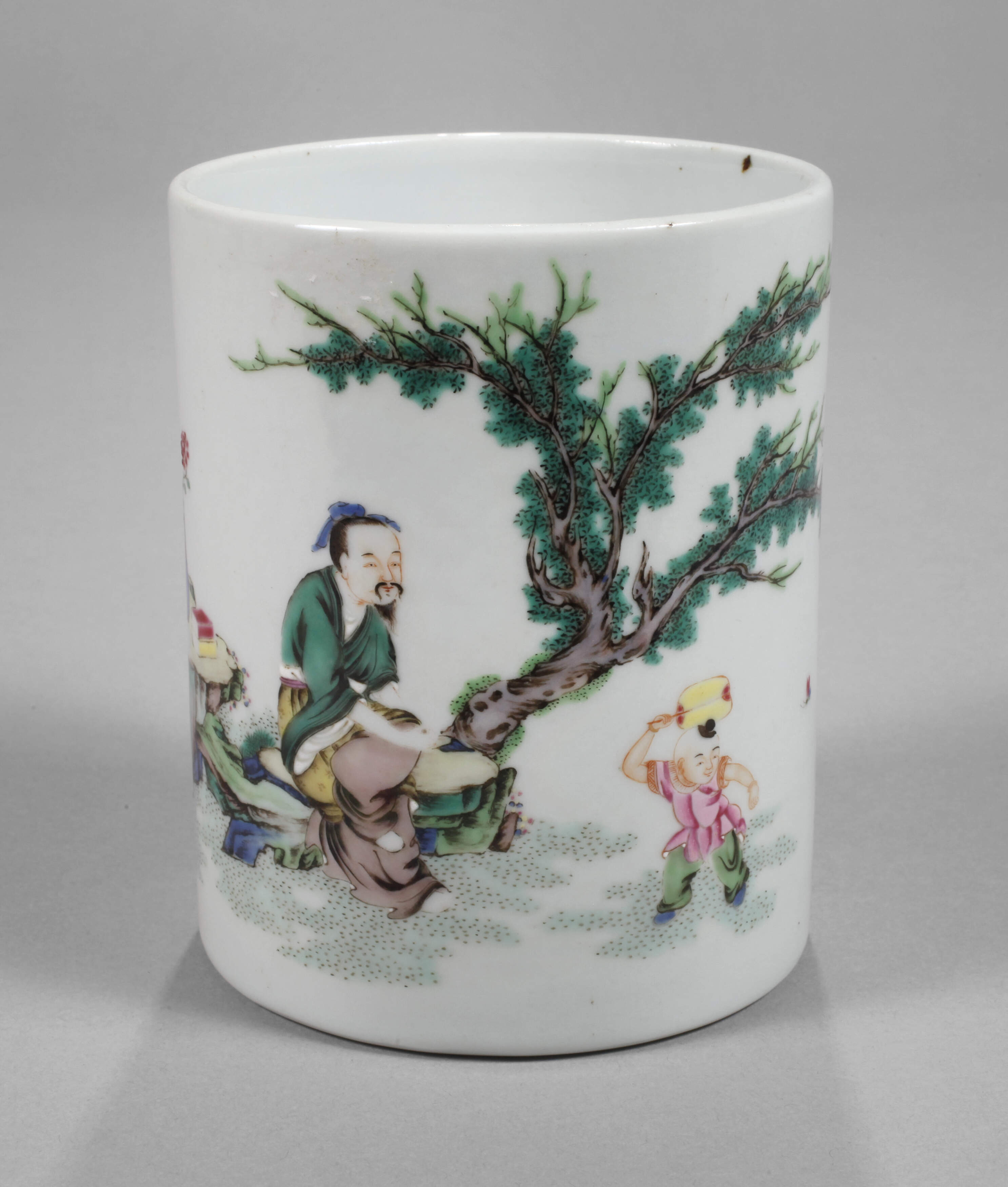 Bitong Famille Rose "Gelehrter unterm Kiefernbaum"