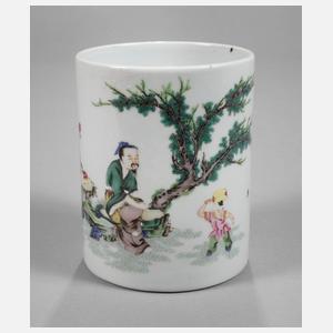 Bitong Famille Rose "Gelehrter unterm Kiefernbaum"