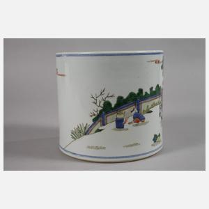 Bitong Famille Verte "Beamte beim Weingenuss"