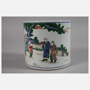 Bitong Famille Verte "Beamte beim Weingenuss"