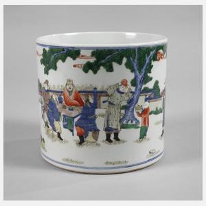 Bitong Famille Verte "Beamte beim Weingenuss"