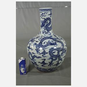 Paar riesige Tianqiuping-Drachenvasen Xuande