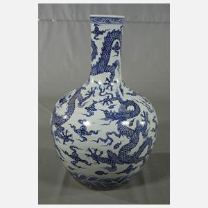 Paar riesige Tianqiuping-Drachenvasen Xuande