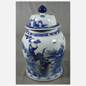 Sehr große Deckelvase "Krieger der westlichen Grenzgebiete"