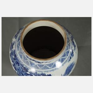 Sehr große Deckelvase "Phönixe im Schatten des Wutong-Baumes"