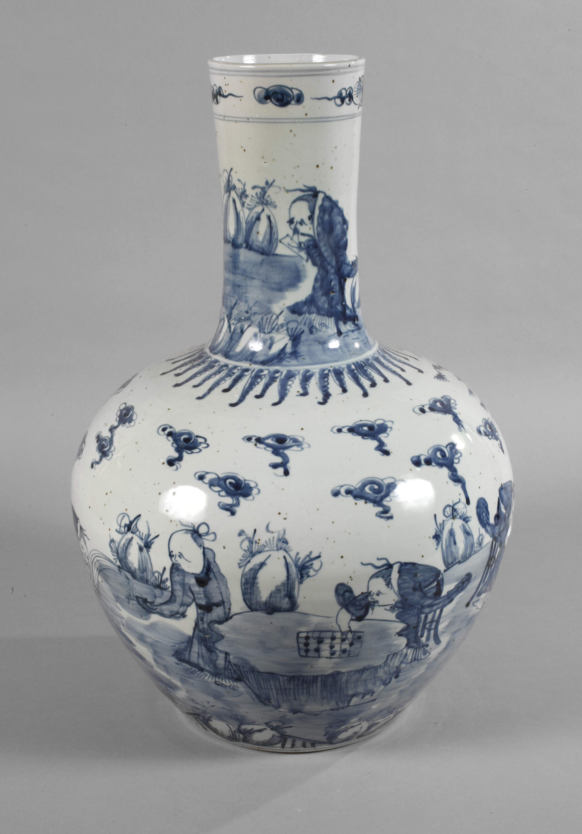 Große Tianqiuping-Vase „Das Paradies der Unsterblichen“